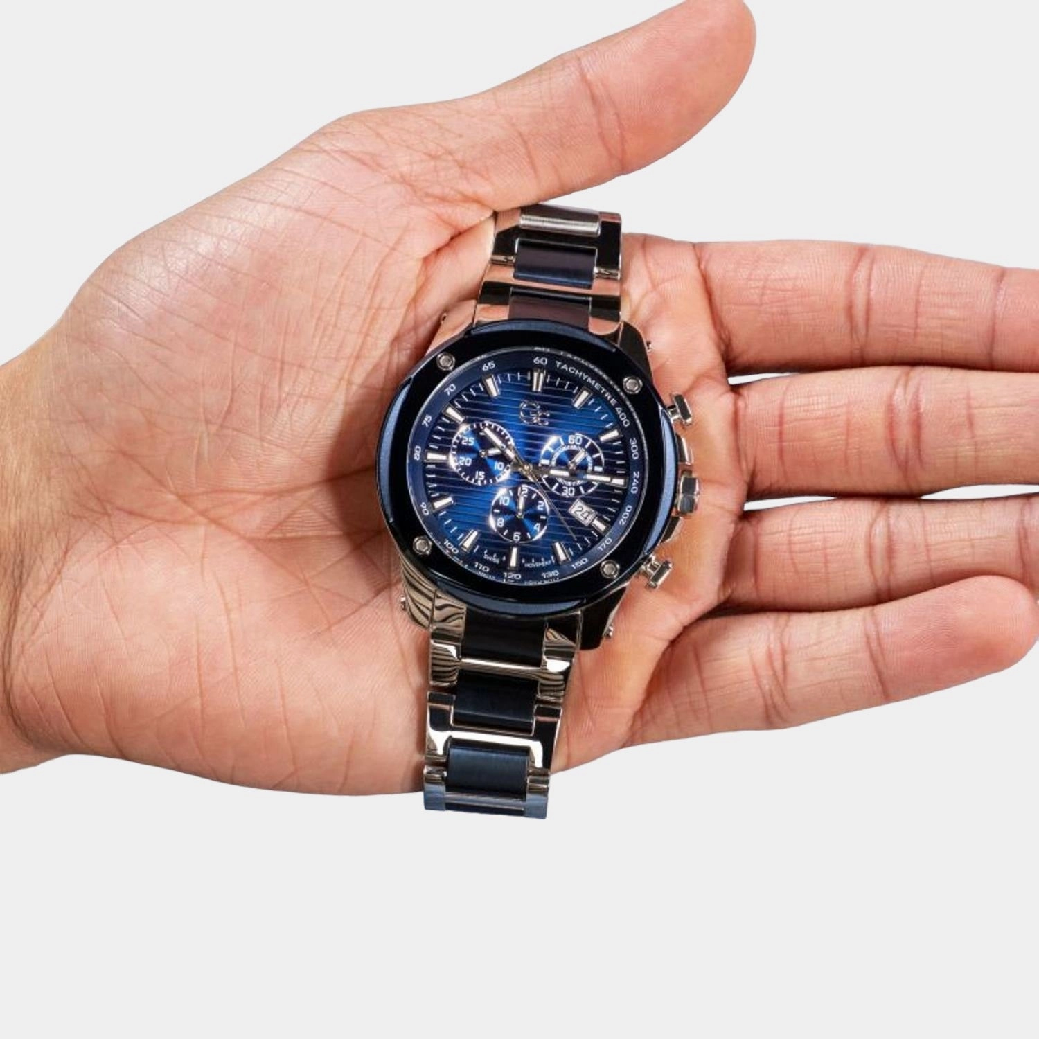 Men's Blue Stainless Steel Chronograph Watch Z13002G7MF