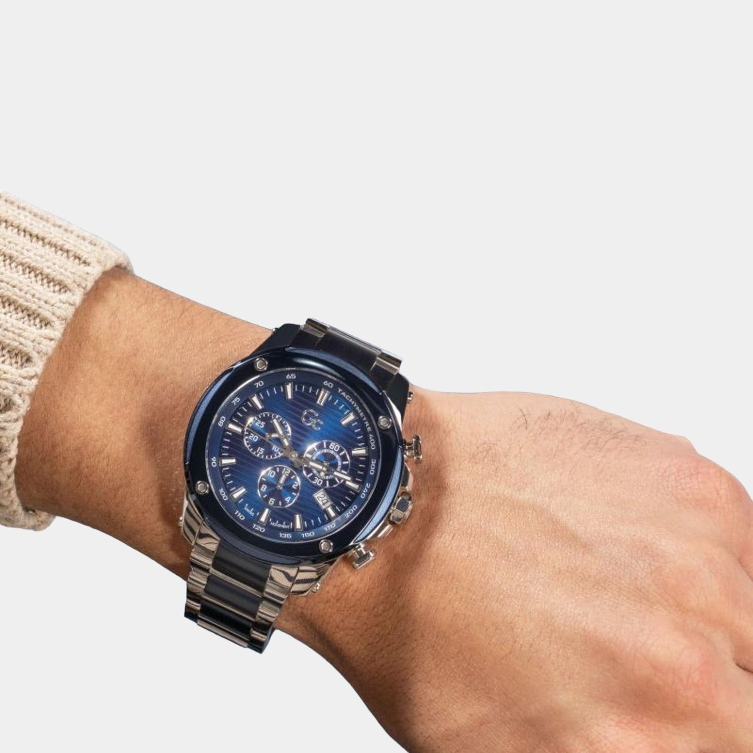 Men's Blue Stainless Steel Chronograph Watch Z13002G7MF