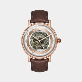Men's Silver Analog Leather Watch TWEG16715