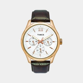 Men's White Analog Leather Watch TW0TG7600