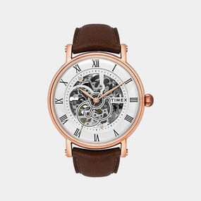 Men's White Analog Leather Watch TWEG16703