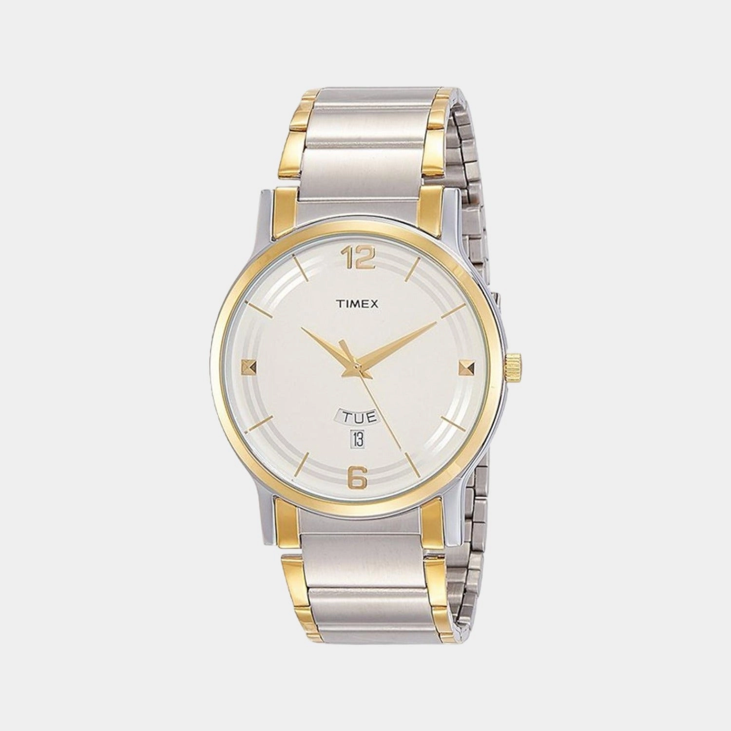 Men's White Dial Analog Stainless Steel Watch TW000R424