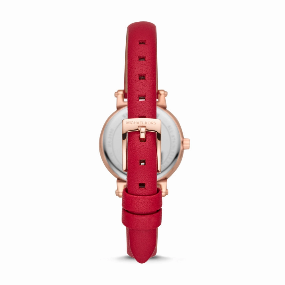 Michael Kors Women's Sofie Two-Hand Red Leather Watch MK2850