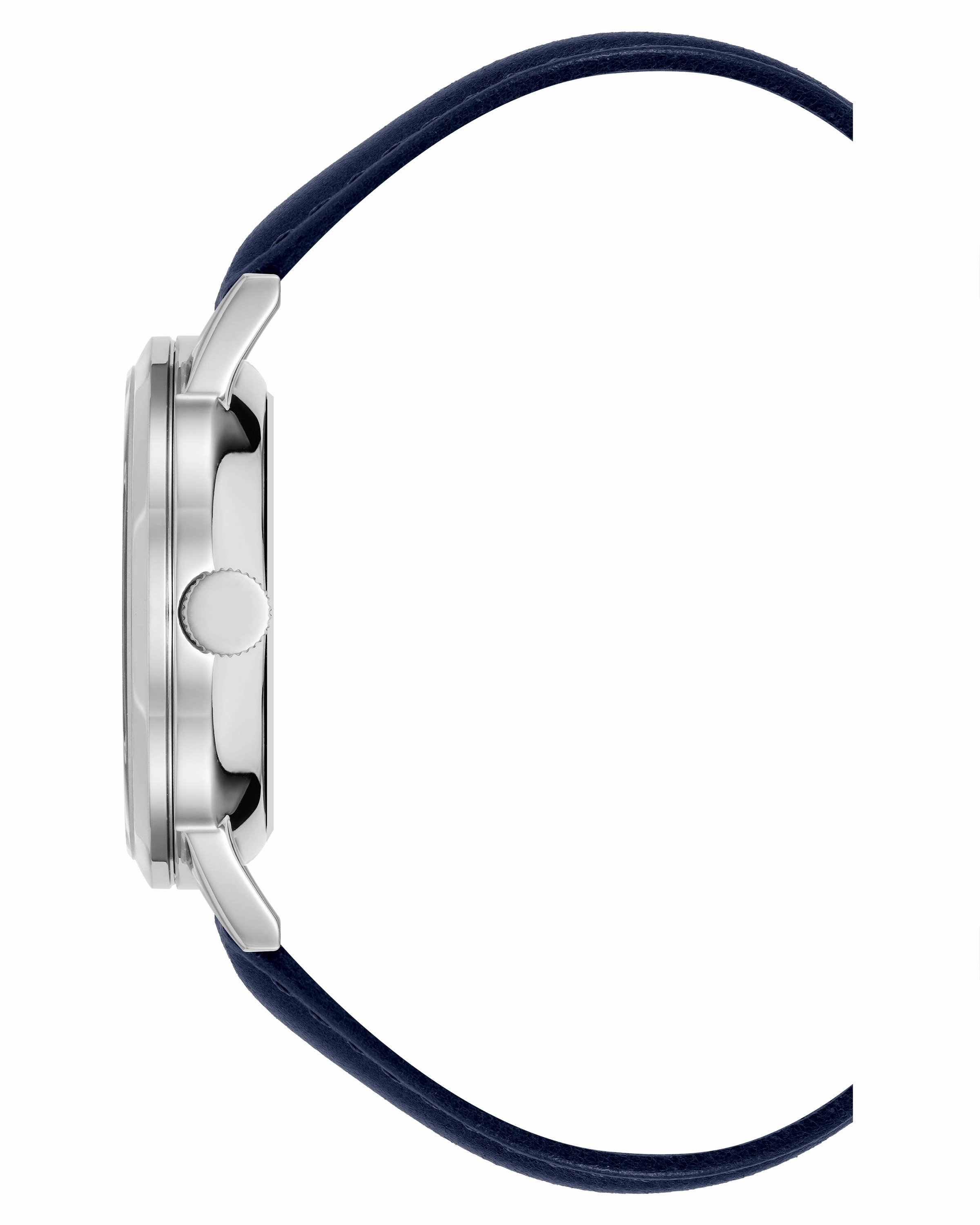 Miles? | 42mm, Navy/Leather