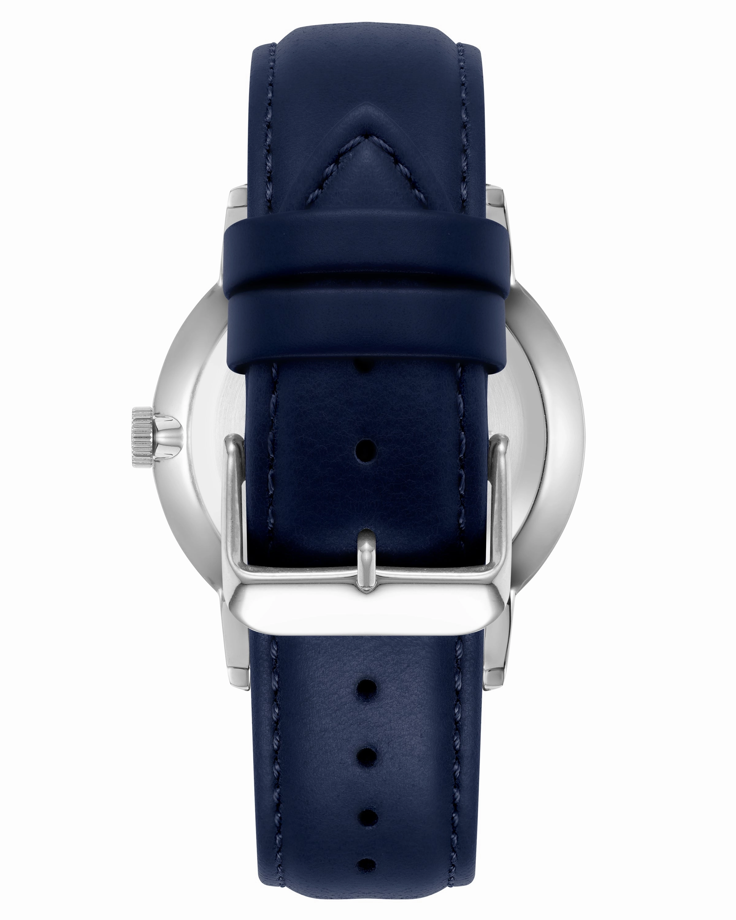 Miles? | 42mm, Navy/Leather