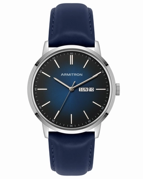 Miles? | 42mm, Navy/Leather