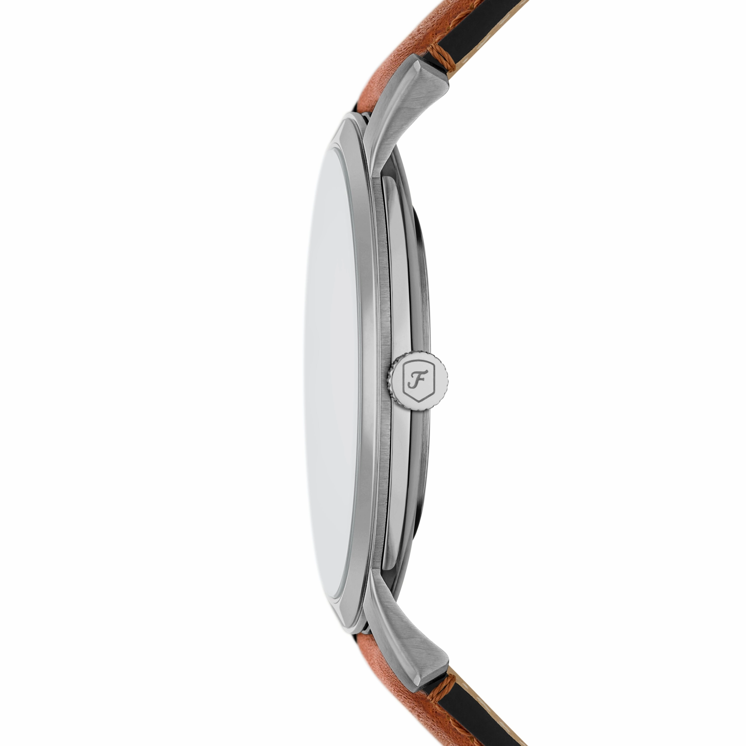 Minimalist Three-Hand Brown Leather Watch