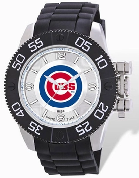 MLB Mens Chicago Cubs Beast Watch - Color Logo Dial - Rubber Strap