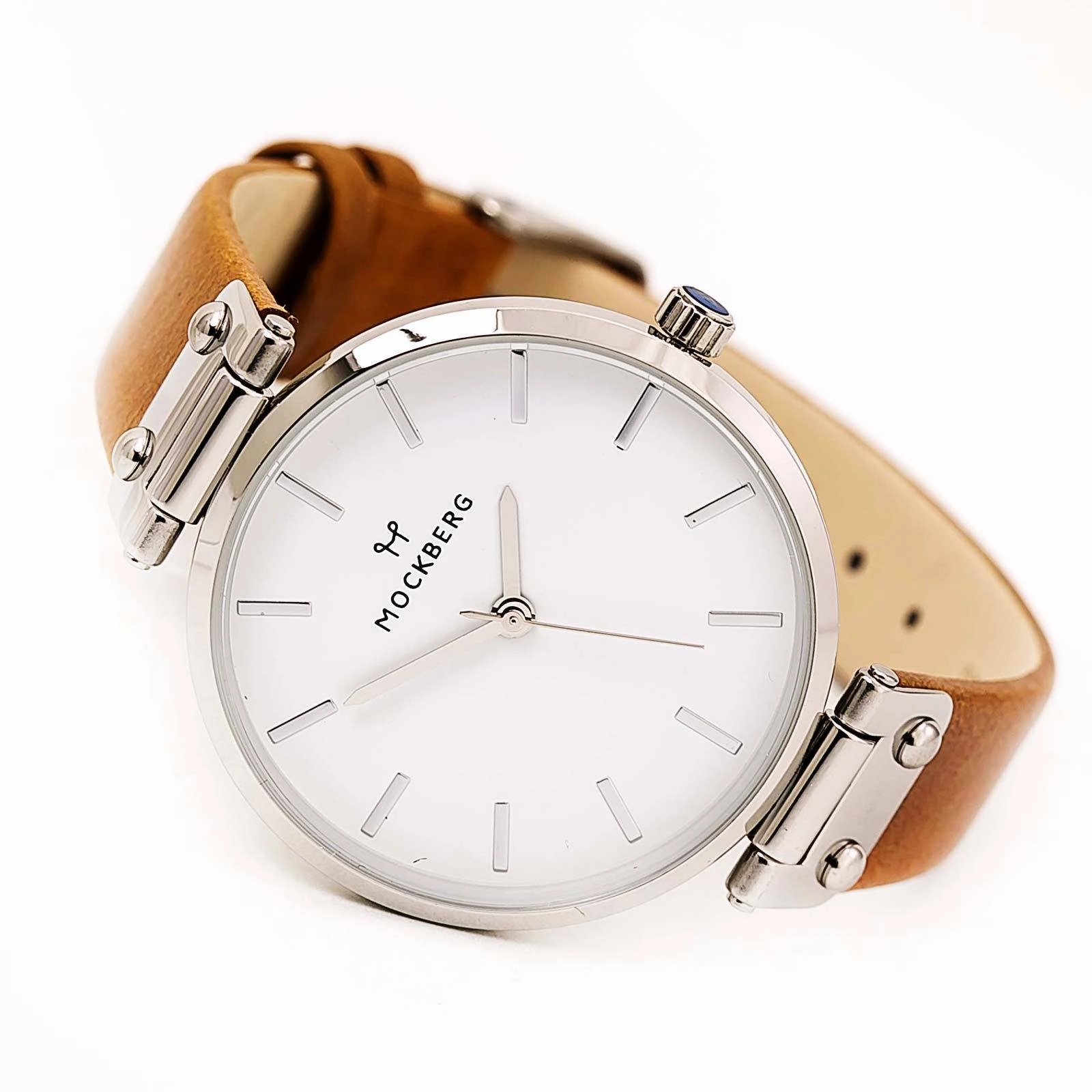 Mockberg MO1006 Women's Wera Brown Leather Strap Quartz White Dial Watch