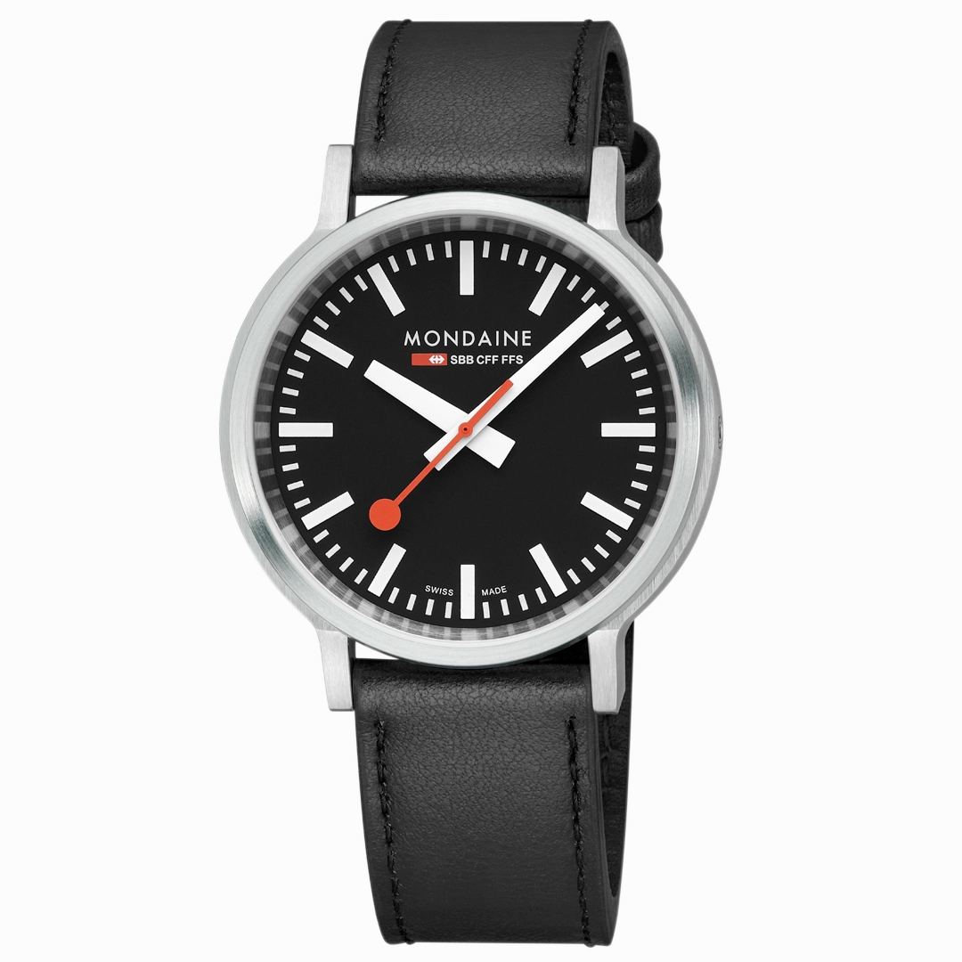 Mondaine Automatic Black Vegan Leather Watch MST.41020.LBV.2SE