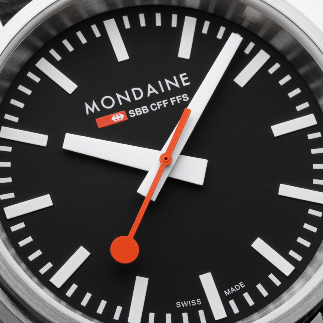 Mondaine Automatic Black Vegan Leather Watch MST.41020.LBV.2SE