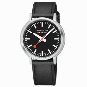 Mondaine Automatic Black Vegan Leather Watch MST.41020.LBV.2SE