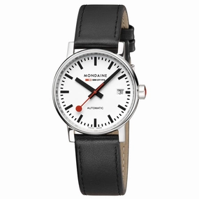 Mondaine Black Vegan Grape Leather 35MM Watch MSE.35610.LBV