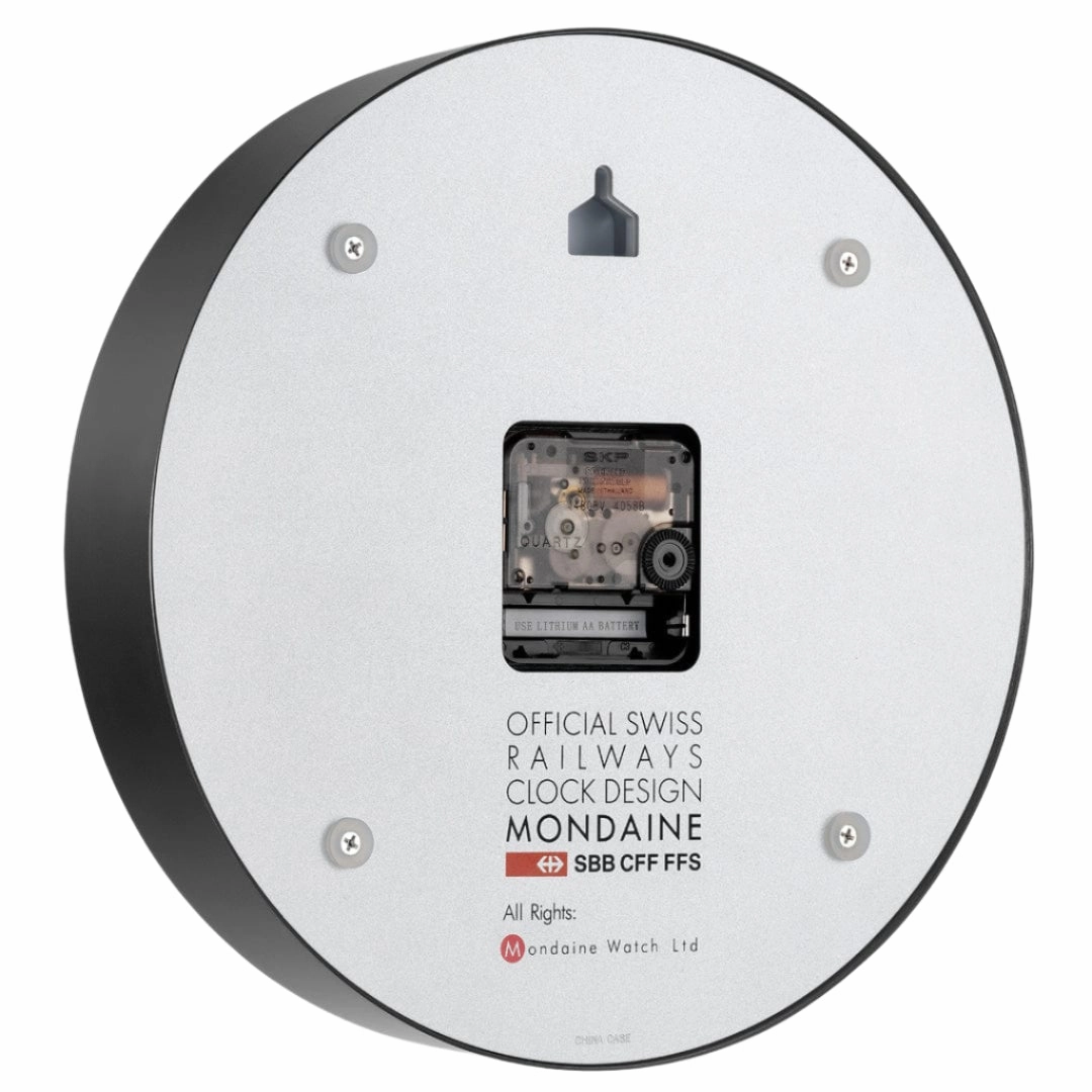 Mondaine Black Wall Clock 25CM A990.CLOCK.12SBB