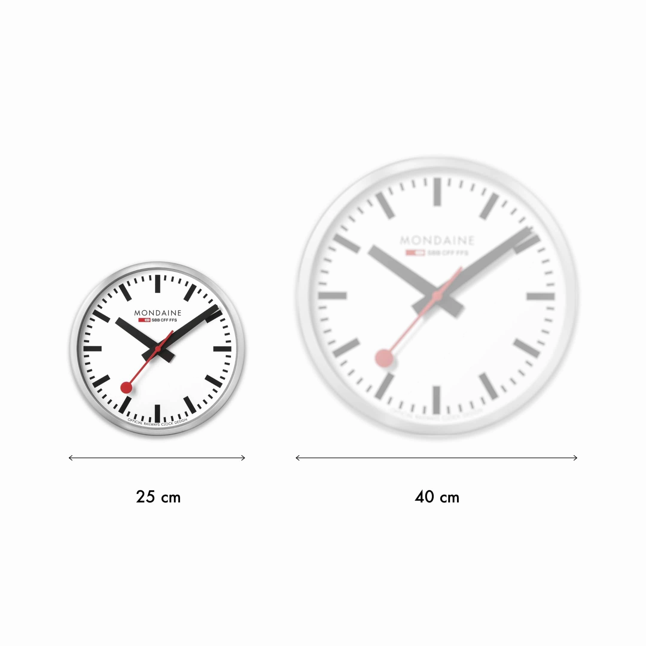 Mondaine Black Wall Clock 25CM A990.CLOCK.12SBB
