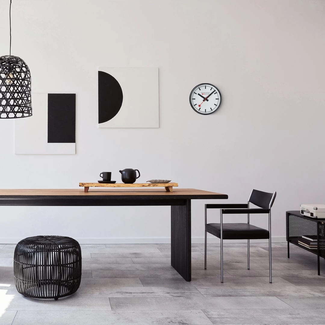 Mondaine Black Wall Clock 25CM A990.CLOCK.12SBB
