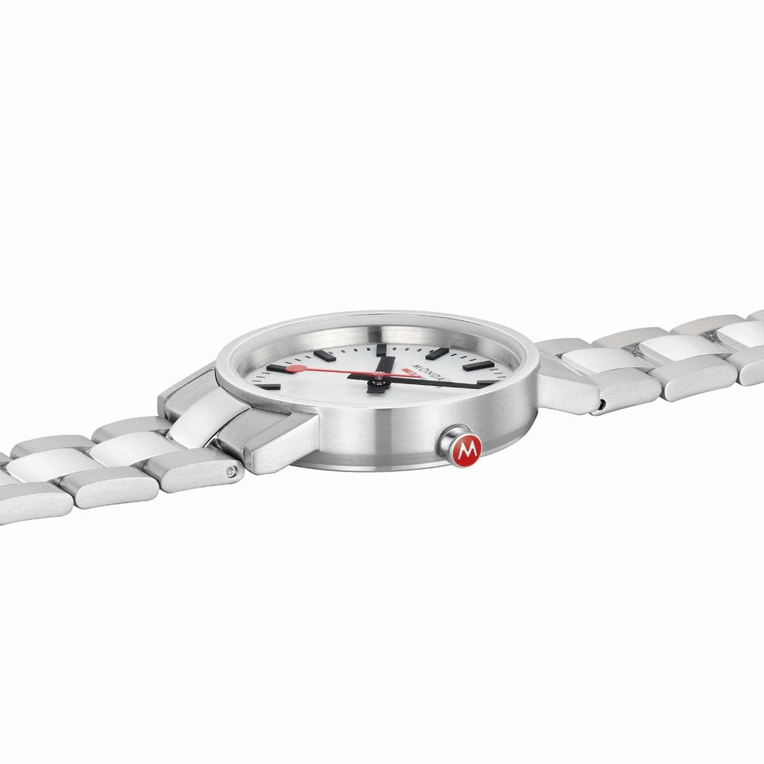 Mondaine Classic 30 mm White Dial Stainless Steel Watch A658.30323.11SBJ