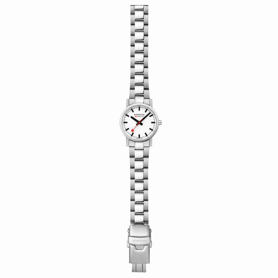Mondaine Classic 30 mm White Dial Stainless Steel Watch A658.30323.11SBJ
