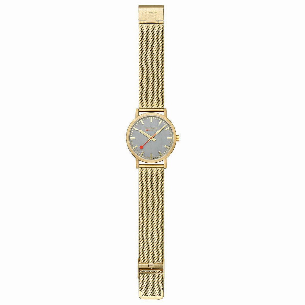 Mondaine Classic Grey Golden Stainless Steel Watch A660.30360.80SBM