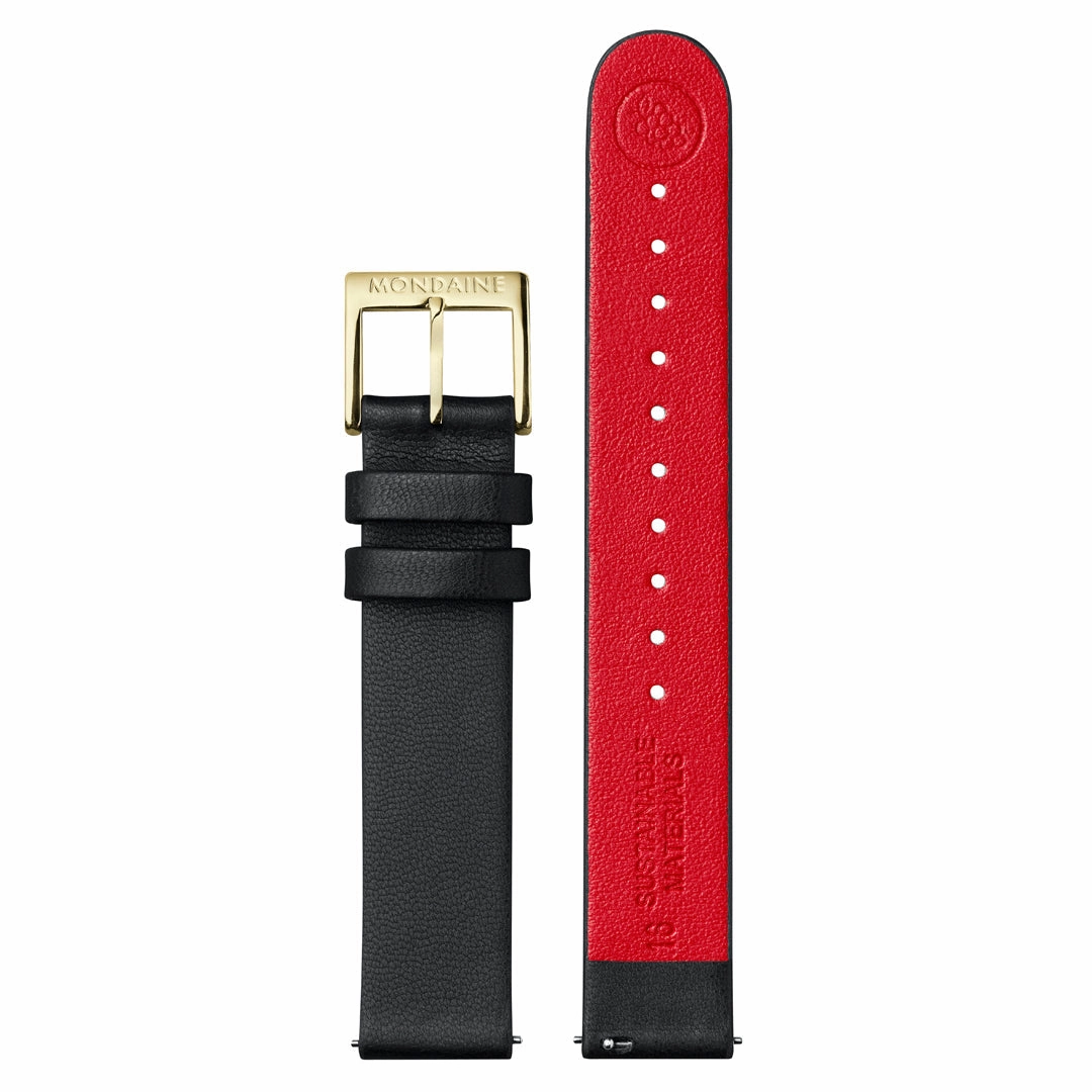 Mondaine Classic White Dial Black Leather Strap Watch A658.30323.10SBBV
