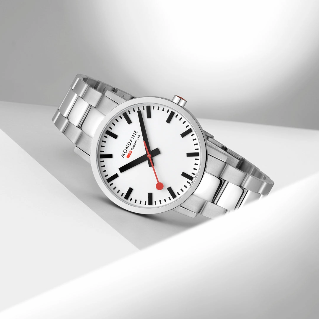 Mondaine Classic White Dial Stainless Steel Bracelet 40mm Watch A660.30360.11SBJ