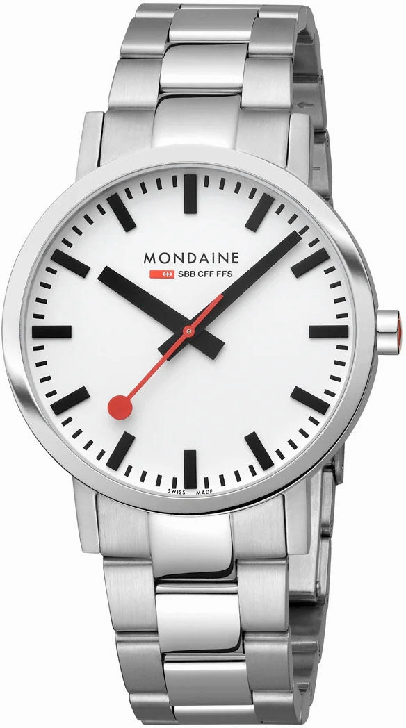 Mondaine Classic White Mens Watch