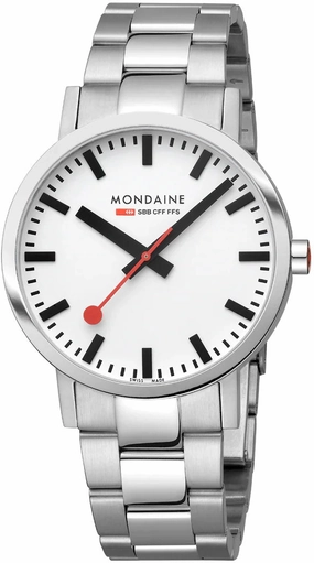 Mondaine Classic White Mens Watch