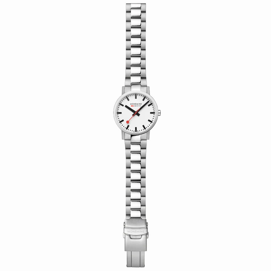 Mondaine Classic White Mens Watch
