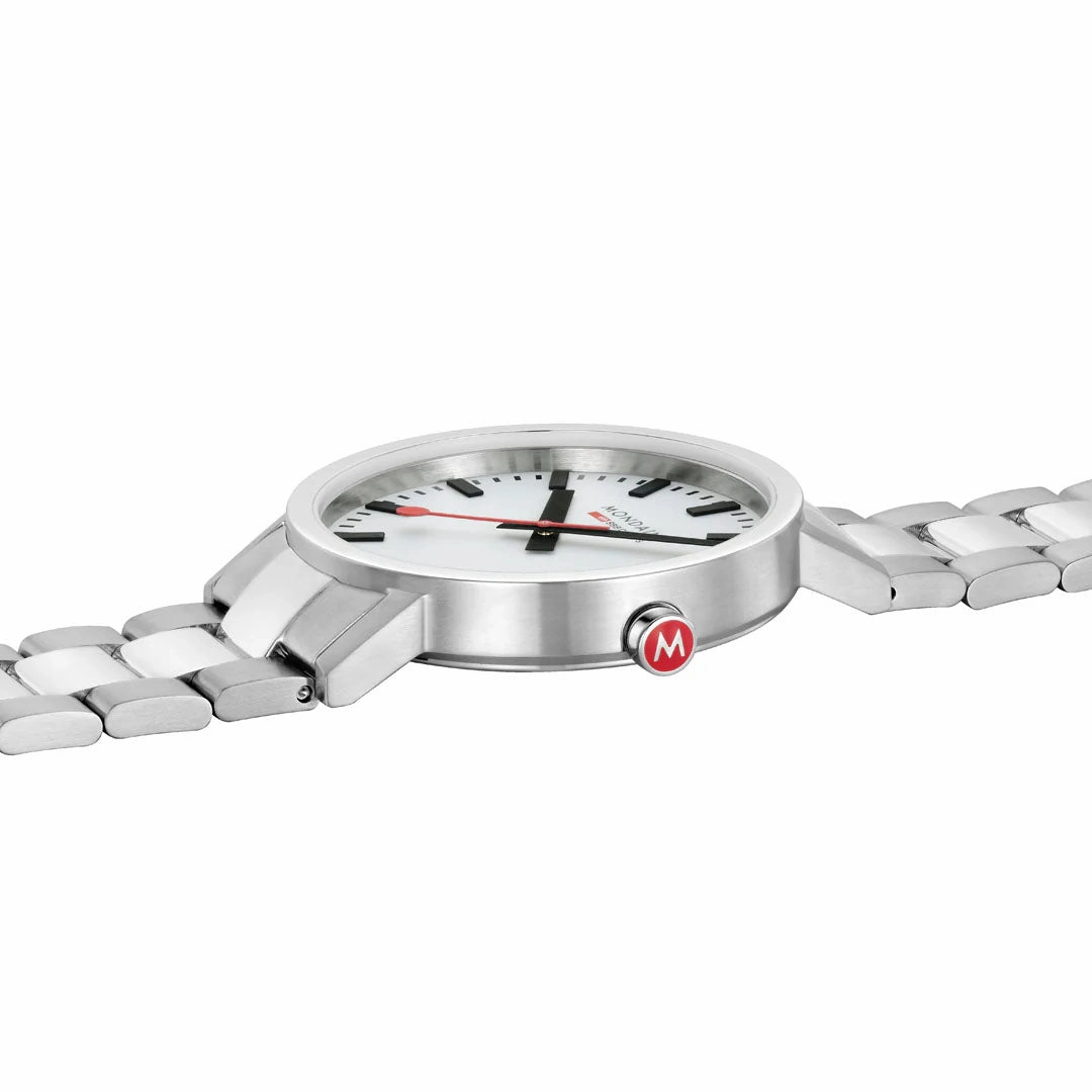 Mondaine Classic White Mens Watch