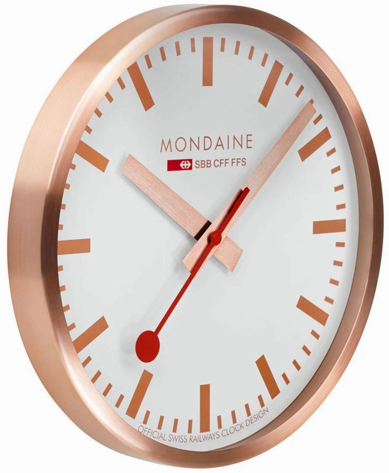 Mondaine Clock Wall Kitchen Copper Watch