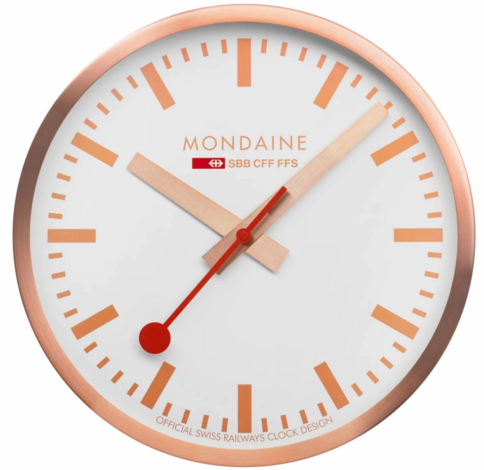 Mondaine Clock Wall Kitchen Copper Watch