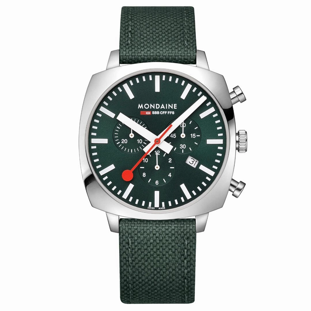 Mondaine Cushion Park Green Watch MSL.41460.LF.SET