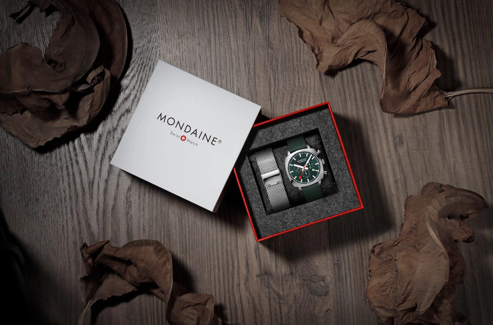 Mondaine Cushion Park Green Watch MSL.41460.LF.SET