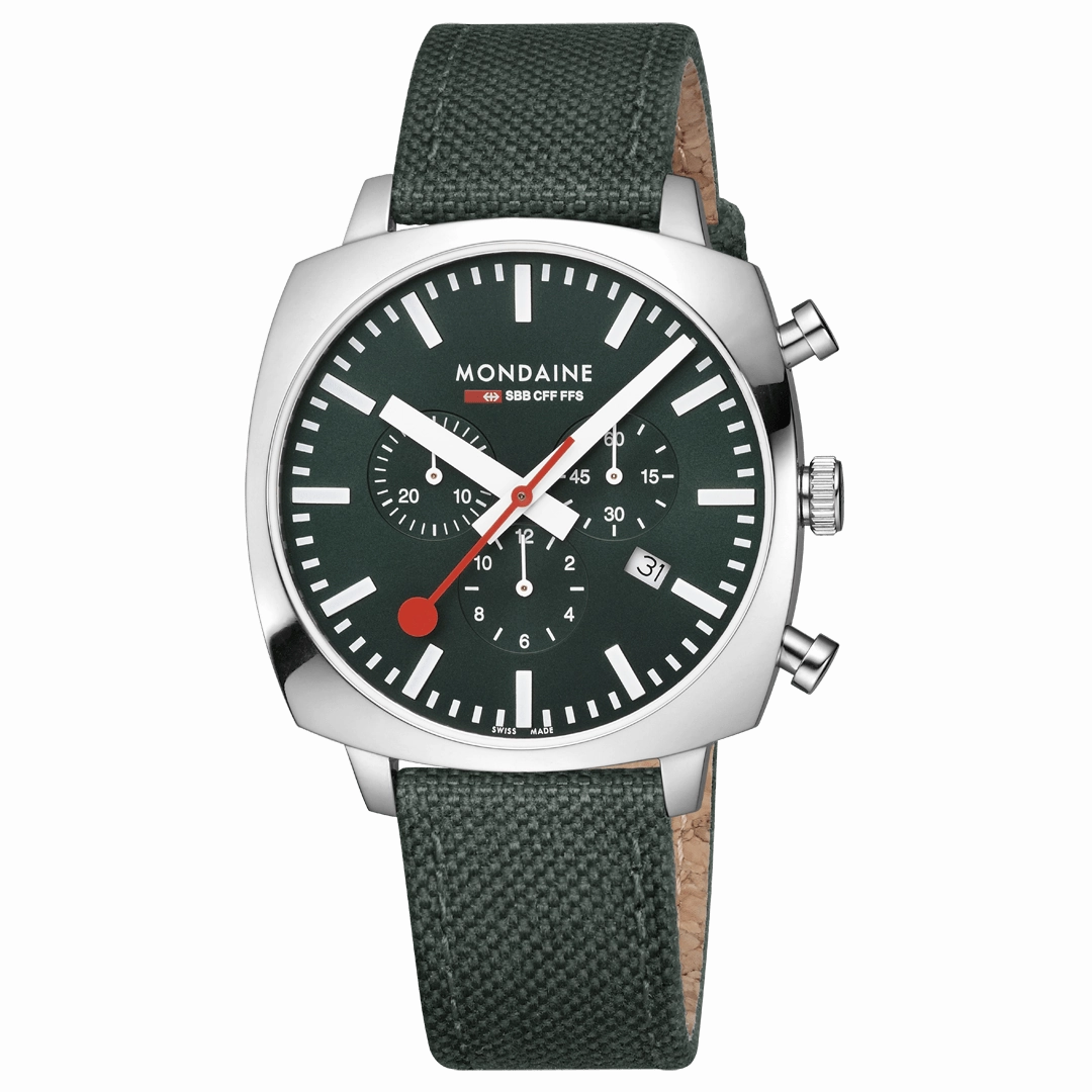 Mondaine Cushion Park Green Watch MSL.41460.LF.SET