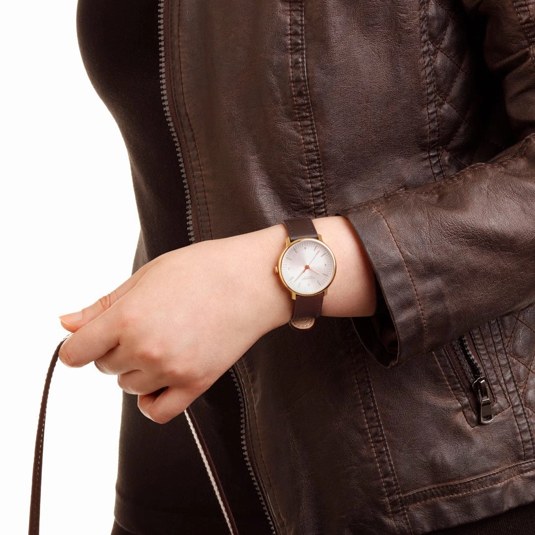 Mondaine Doppio White Dial Brown Vegan Grape Leather Watch MLE.33110.LGV