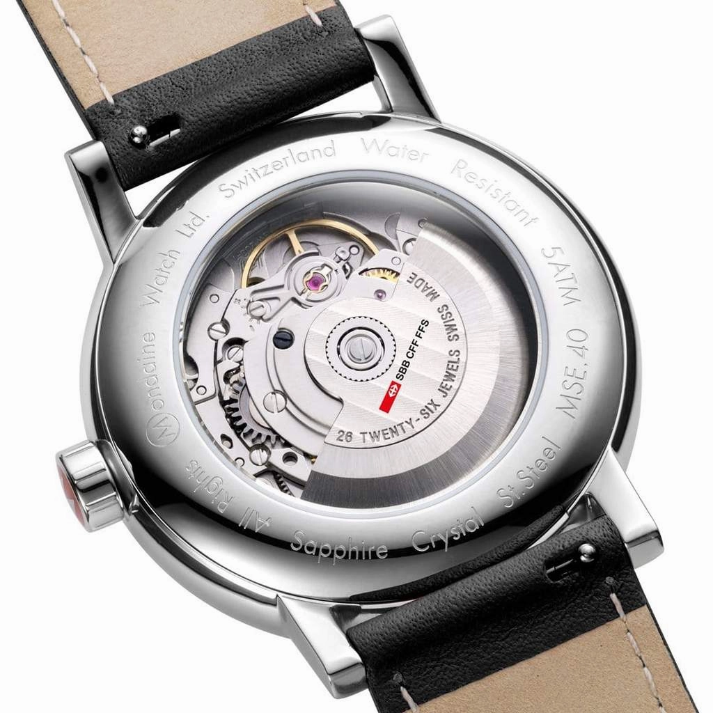 Mondaine Evo2 Automatic 40mm White Dial Leather Watch MSE.40610.LBV