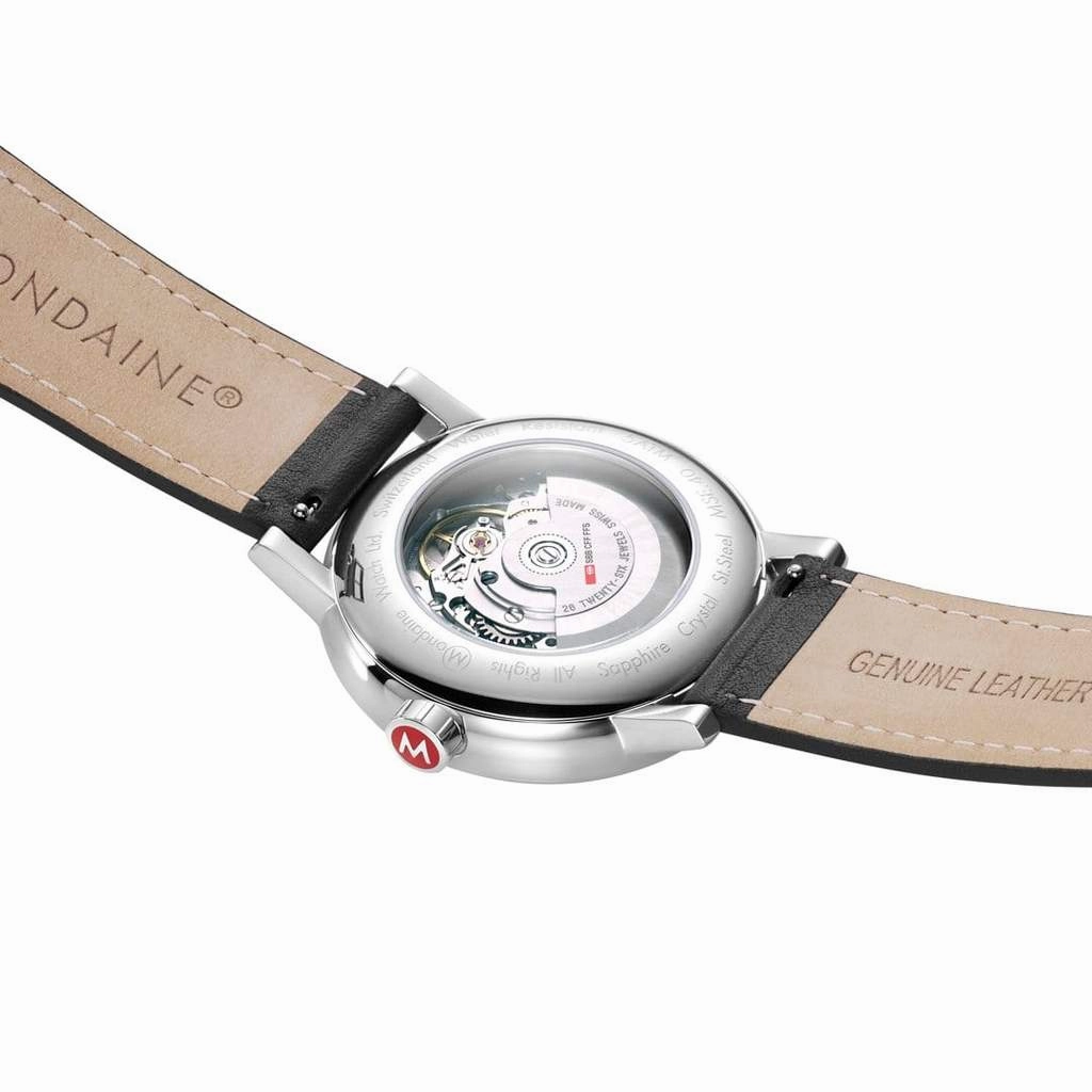 Mondaine Evo2 Automatic 40mm White Dial Leather Watch MSE.40610.LBV