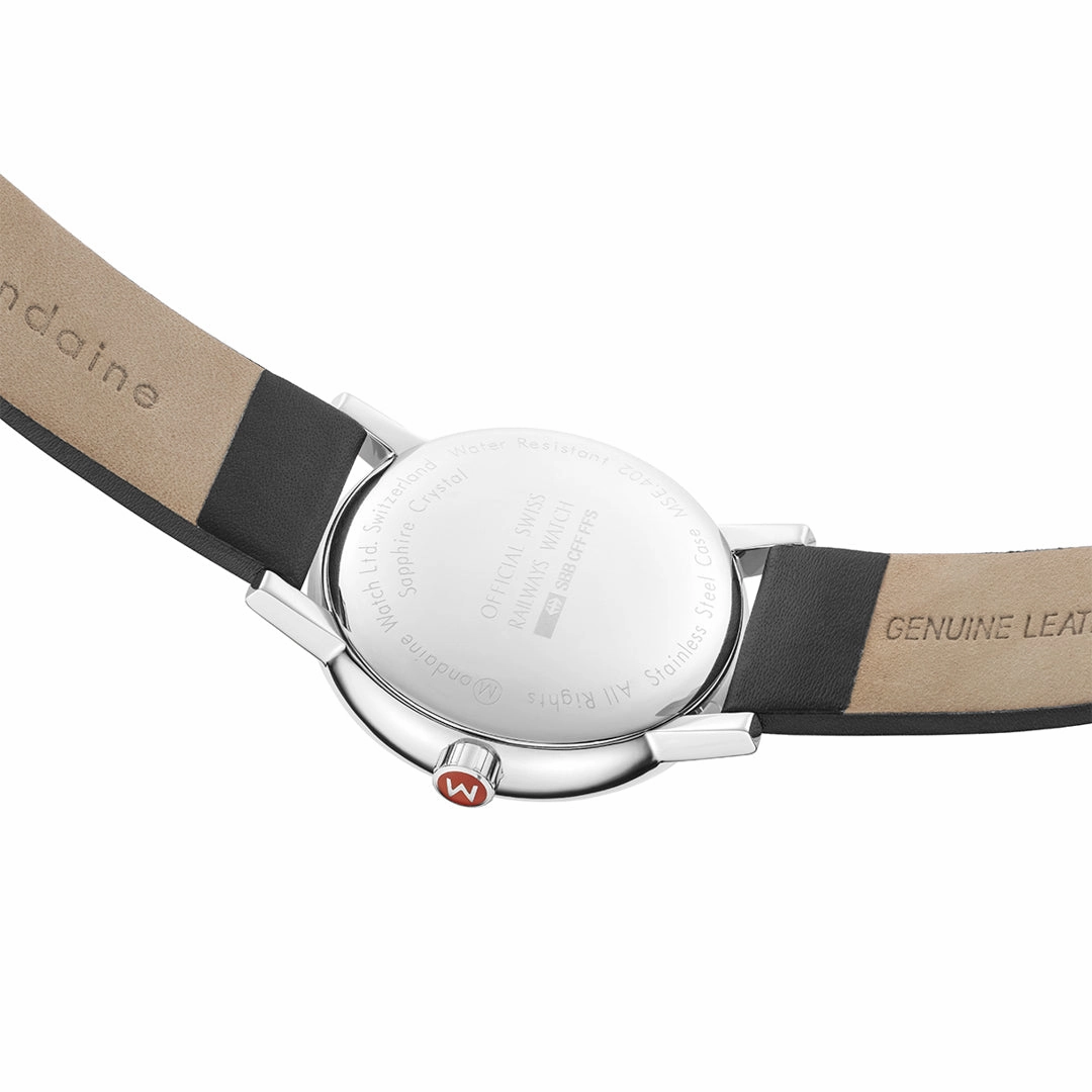 Mondaine Evo2 Big 40mm White Dial Leather Watch MSE.40210.LBV