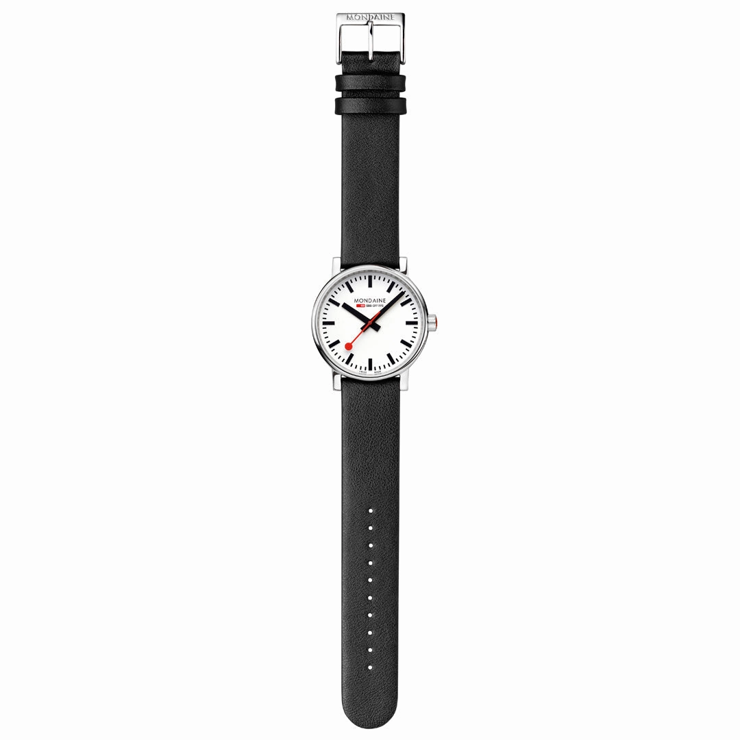 Mondaine Evo2 Big 40mm White Dial Vegan Grape Leather Watch MSE.40110.LBV