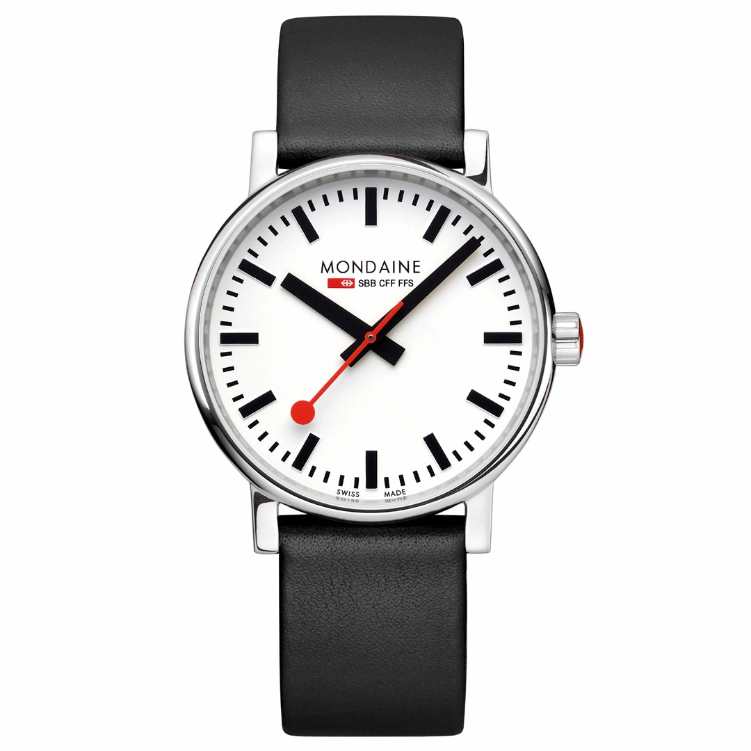 Mondaine Evo2 Big 40mm White Dial Vegan Grape Leather Watch MSE.40110.LBV