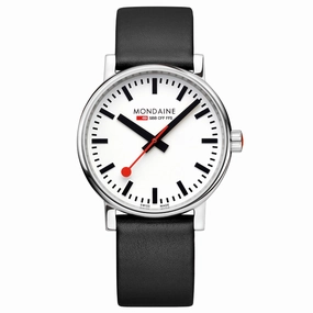 Mondaine Evo2 Big 40mm White Dial Vegan Grape Leather Watch MSE.40110.LBV