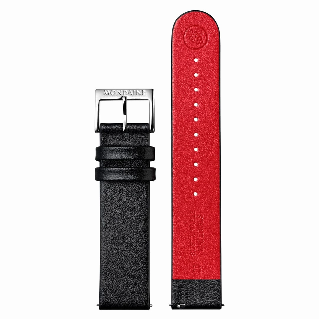 Mondaine Grand Cushion Automatic White Dial Black Leather Watch MSL.3961B.LBV