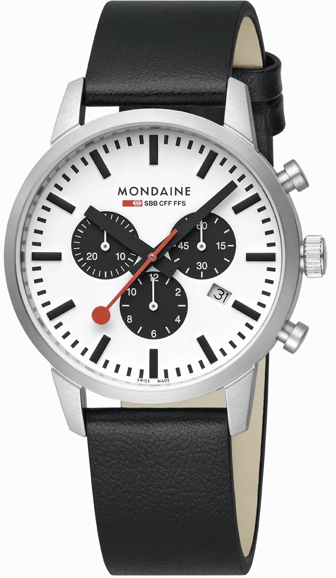 Mondaine Neo 41mm Black Vegan Grape Leather Watch