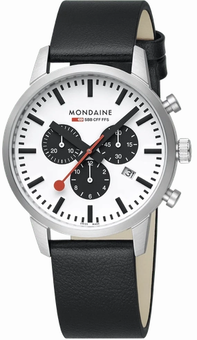 Mondaine Neo 41mm Black Vegan Grape Leather Watch