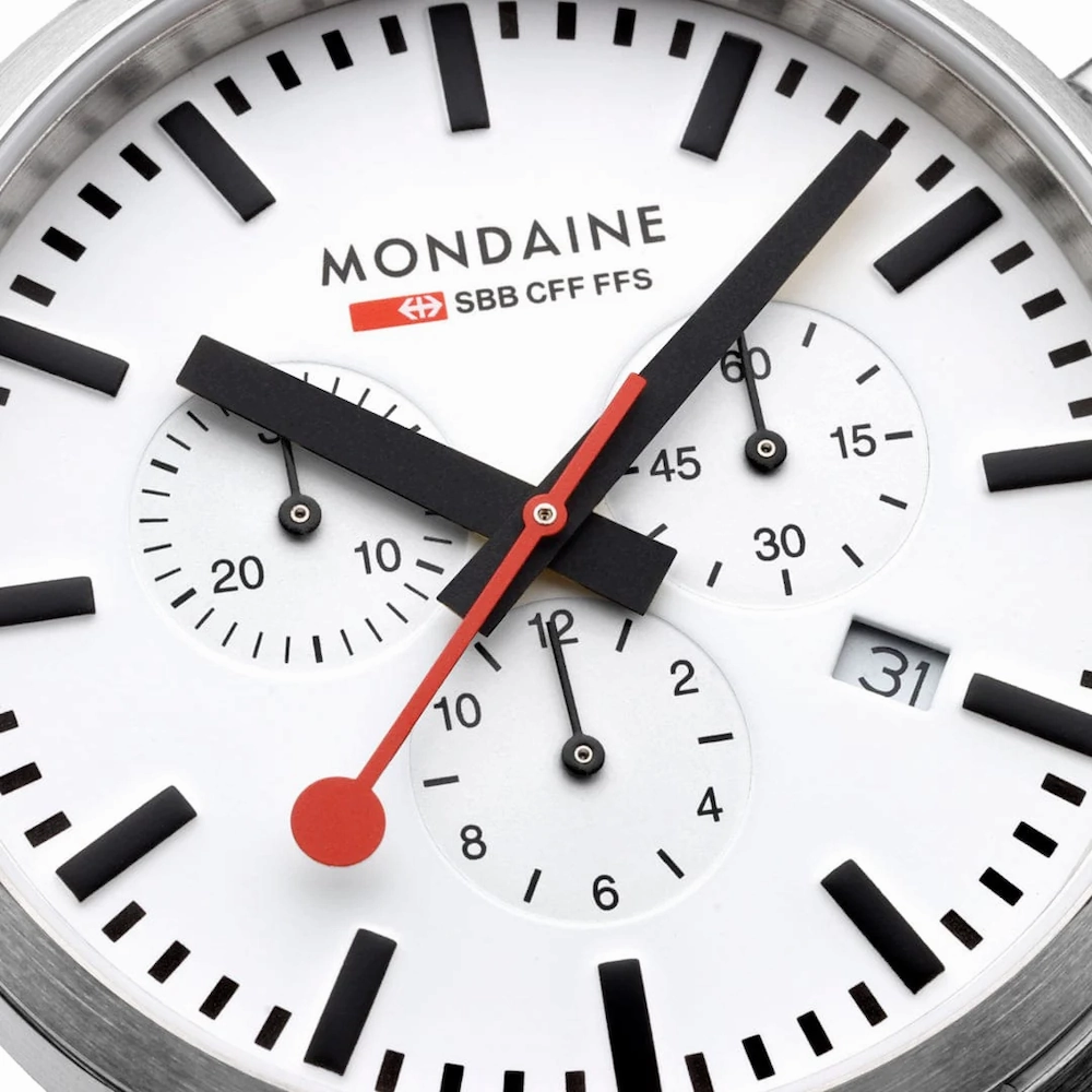 Mondaine Neo 41mm Black Vegan Grape Leather Watch