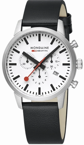 Mondaine Neo 41mm Black Vegan Grape Leather Watch