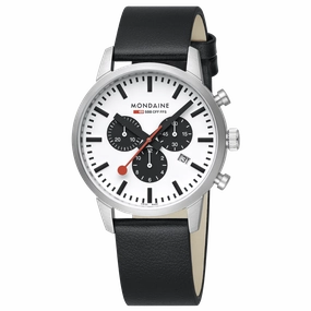 Mondaine Neo Black Vegan Grape Leather 41 MM Watch MSD.41410.LBV