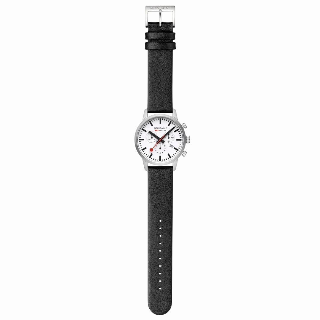 Mondaine Neo Black Vegan Grape Leather 41 MM Watch MSD.41411.LBV