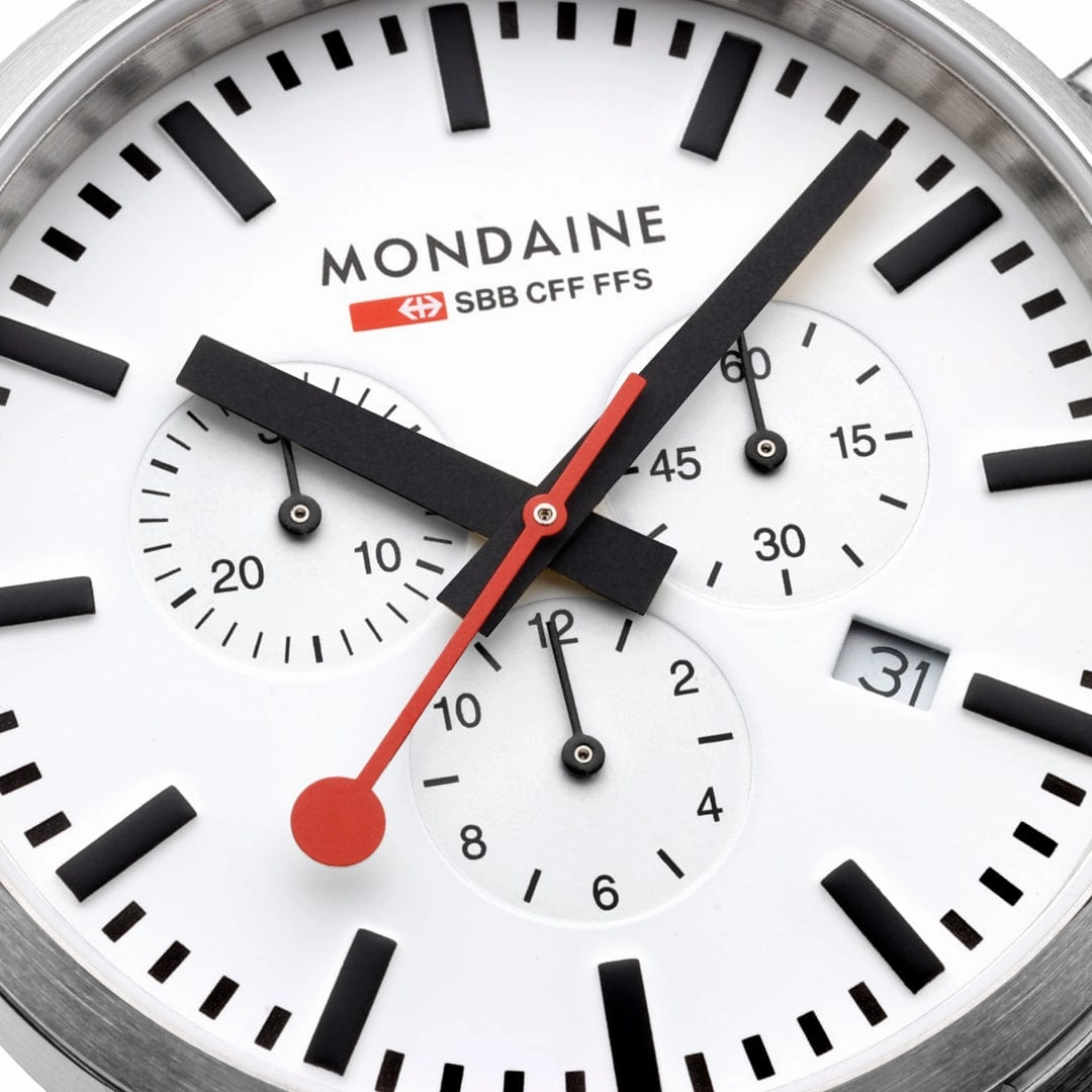 Mondaine Neo Black Vegan Grape Leather 41 MM Watch MSD.41411.LBV