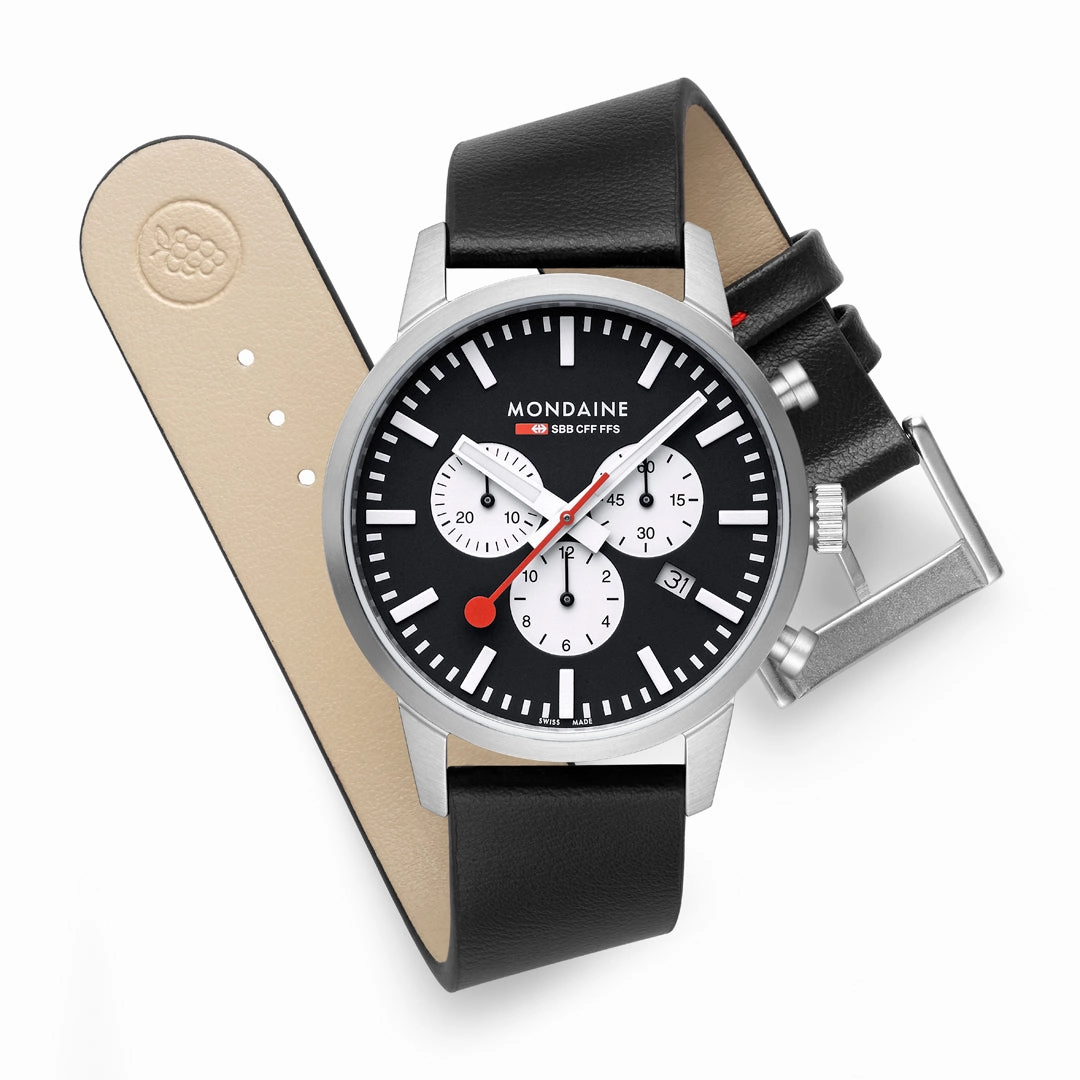 Mondaine Neo Chronograph Super-luminova Vegan Leather, 41 Mm MSD.41420.LBV